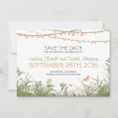 野草とぶら下がった灯りが日付カードを救う セーブザデート (正面)