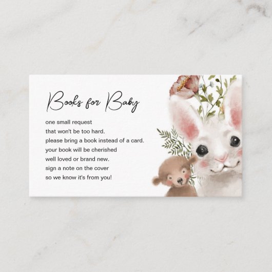 野草と森林動物のブックリクエスト エンクロージャーカード (正面)