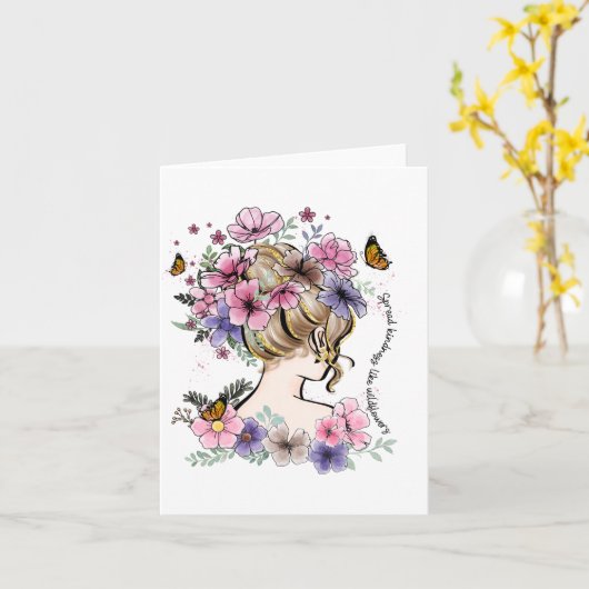 野草のような優しさを広げる引用文 カード (黄色い花)