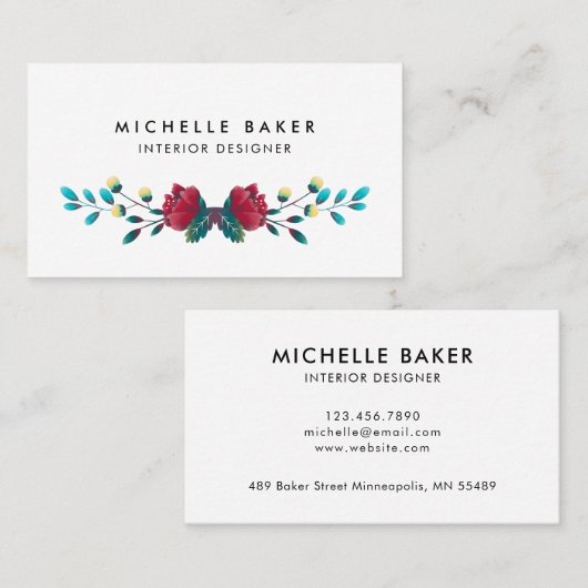 野草のエレガントフローラ 名刺 (正面/裏面)