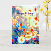 野草のハッピーバースデーの花 カード (黄色い花)
