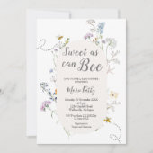 野草のベビーシャワーのようにかわいい蜂蜜 招待状 (正面)
