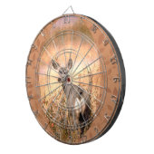 野草の中の若い鹿でにぎやかなテクスチャーのアート ダーツボード (正面右)