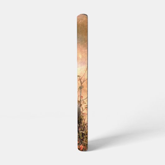 野草の中の若い鹿でにぎやかなテクスチャーのアート SAMSUNG GALAXYケース (左側面)