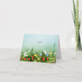 野草の中の野生のイチゴ感謝していは サンキューカード (正面)