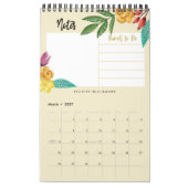 野草の植物園のノート& To Do カレンダー (3月 2027)