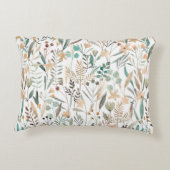 野草の水彩の継ぎ目のない模様。花f アクセントクッション (裏面)