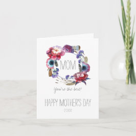 野草の牡丹フローラと羽の母の日 カード