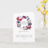 野草の牡丹フローラと羽の母の日 カード (黄色い花)