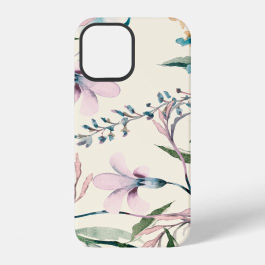 野草の継ぎ目のない模様 iPhoneケース (裏面)