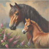 野草の花を持つベイ絵を描マーレ シール (正面)