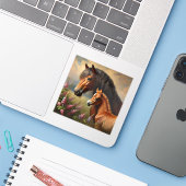 野草の花を持つベイ絵を描マーレ シール (ノートパソコンとiPhone)