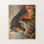 野草の花を持つベイ絵を描マーレ ジグソーパズル (縦)