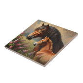 野草の花を持つベイ絵を描マーレ タイル (側面)