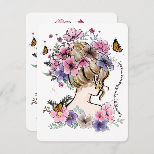 野草の贈り物のように親切を広やる気を起こさせるめる シーズンカード (正面/裏面)