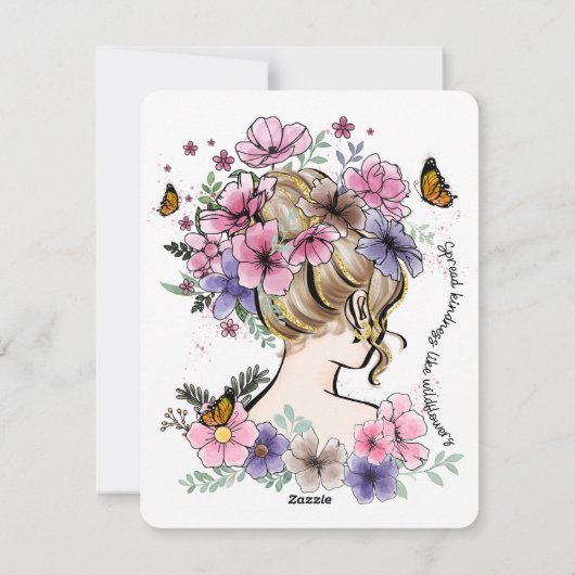 野草の贈り物のように親切を広やる気を起こさせるめる シーズンカード (裏面)