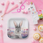 野草の野うさぎ ペーパープレート (パーティー)