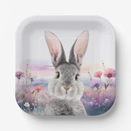 野草の野うさぎ ペーパープレート