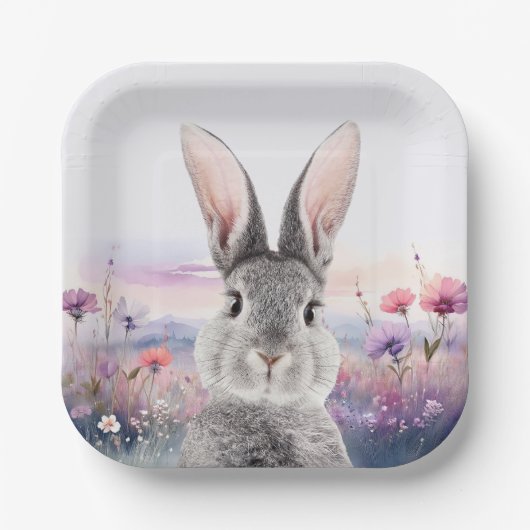 野草の野うさぎ ペーパープレート (正面)