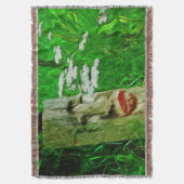 野草の間で赤い唇のあるアメリカのインドのトーテム スローブランケット (正面縦)