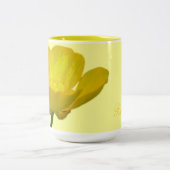 野草アートコーヒーカップバターカップフラワーカップ ツートーンマグカップ (中央)