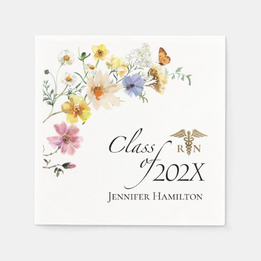 野草医療看護 | 卒業クラス スタンダードカクテルナプキン (正面)