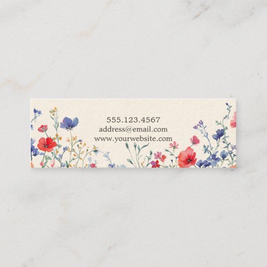 野草卒業エレガント名前をカスタムするカード コーリングカード (裏面)