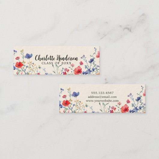 野草卒業エレガント名前をカスタムするカード コーリングカード (正面/裏面)