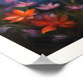 野草原反射での日の出カラフル ポスター (角)