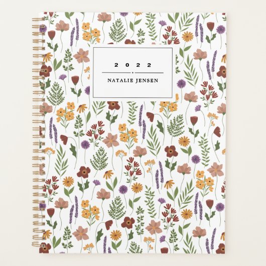 野草図解入りの、写真付きのプランナー プランナー手帳 (正面)