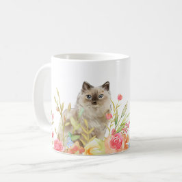 野草園の猫マグカップ コーヒーマグカップ