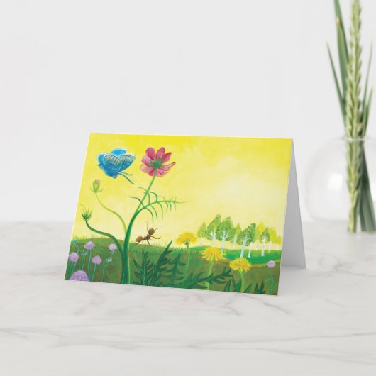 野草地のアリと蝶 シーズンカード (正面)