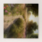 野草地の未舗装の道 ジグソーパズル (横)