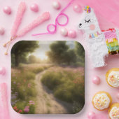 野草地の未舗装の道 ペーパープレート (パーティー)