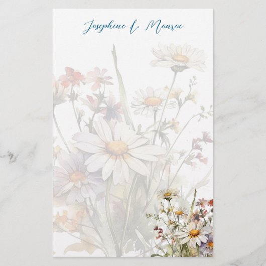 野草文パーソナライズされた書用紙 便箋 (正面)