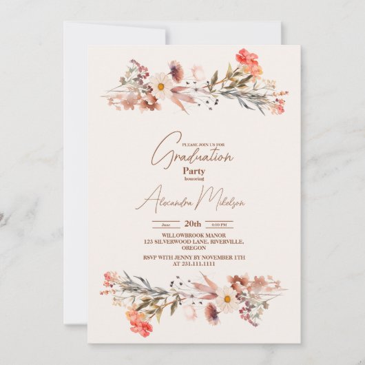 野草植物園卒業 招待状 (正面)