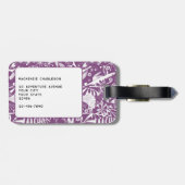 野草植物梅紫パーソナライズされた ラゲッジタグ (裏面横)