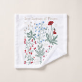 野草水彩防穂ヴィンテージ花柄 バスタオルセット (ウォッシュタオル)