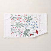 野草水彩防穂ヴィンテージ花柄 バスタオルセット (ハンドタオル)