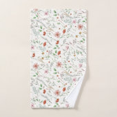 野草水彩防穂ヴィンテージ花柄 バスタオルセット (ハンドタオル)