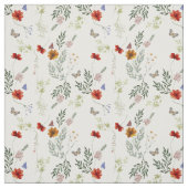 野草水彩防穂ヴィンテージ花柄 ファブリック (見本)