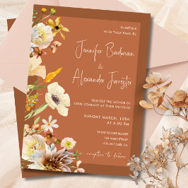 野草焼きオレンジラストテラコッタ結婚ズ 招待状