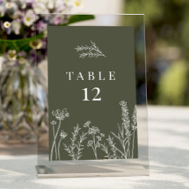 野草焼きオレンジ結婚のテーブル番号 招待状