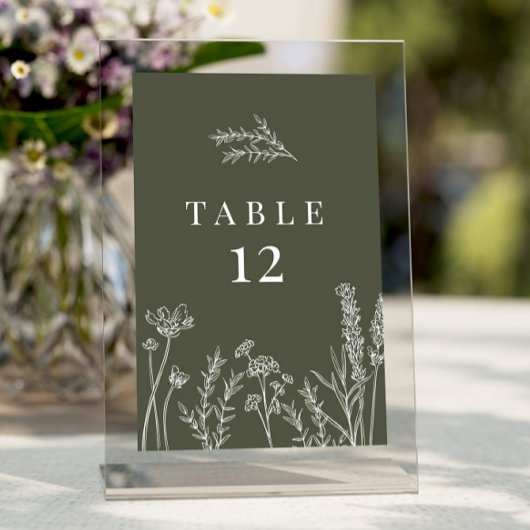 野草焼きオレンジ結婚のテーブル番号 招待状