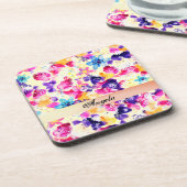 野草牧草地みすぼらしい花 コースター (左側)