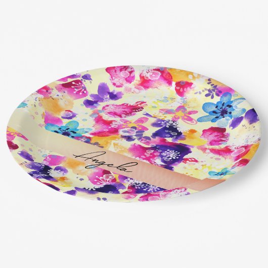 野草牧草地みすぼらしい花 ペーパープレート (アングル)