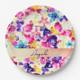 野草牧草地みすぼらしい花 ペーパープレート