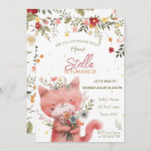 野草猫ガール誕生日 招待状 (正面/裏面)