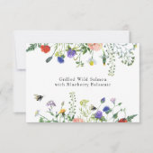 野草畑とブンブン飛ぶハチの食の看板 招待状 (正面)