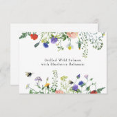 野草畑とブンブン飛ぶハチの食の看板 招待状 (正面/裏面)